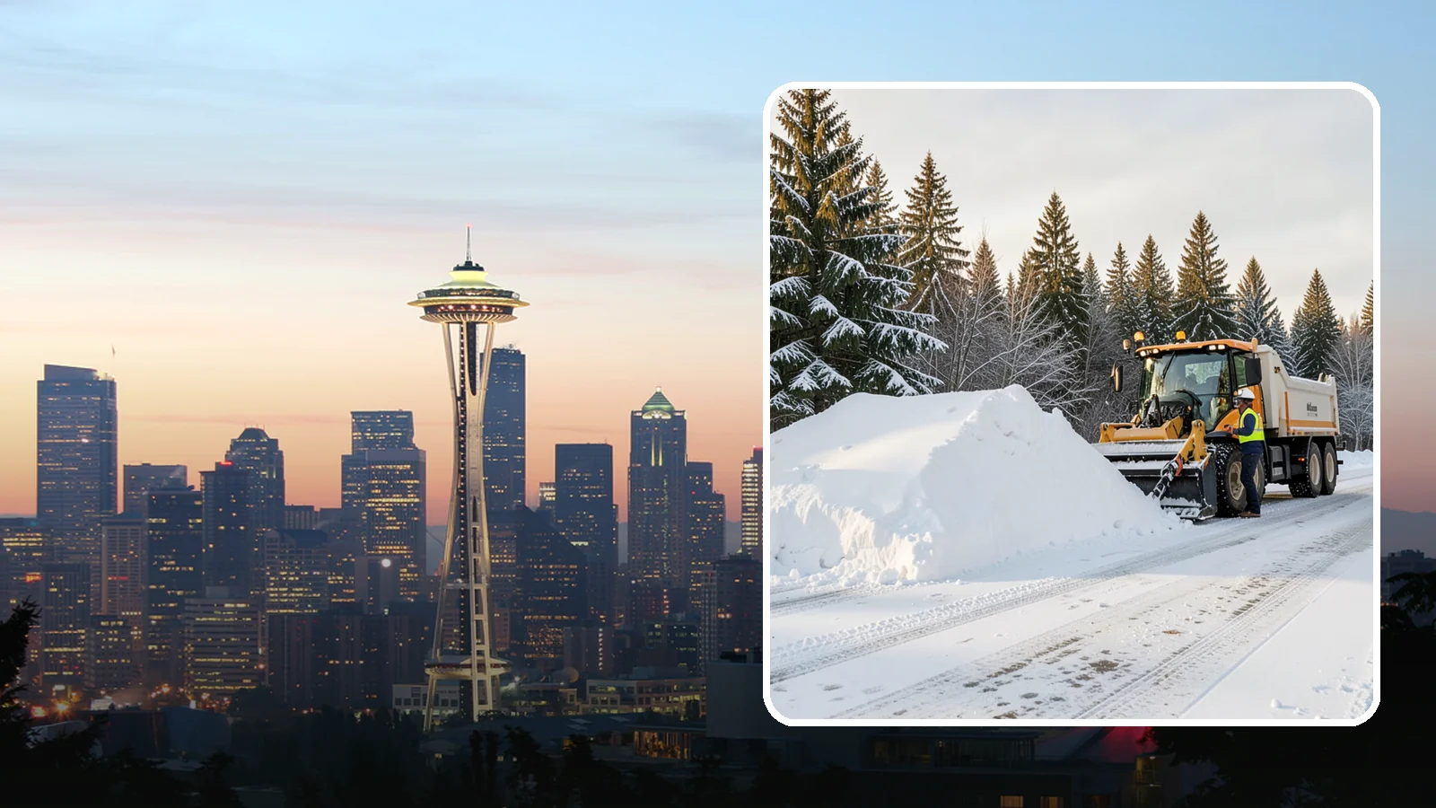 Snow Stacking in Seattle, King County, WA - We stack plowed snow into organized piles that maximize usable space and drain cleanly.