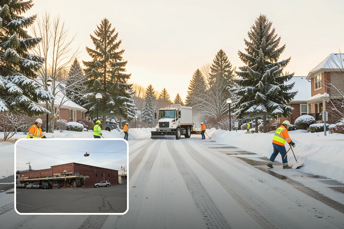 Snow Stacking in Sedro-Woolley, Skagit County, WA - Preserves the most parking and open space