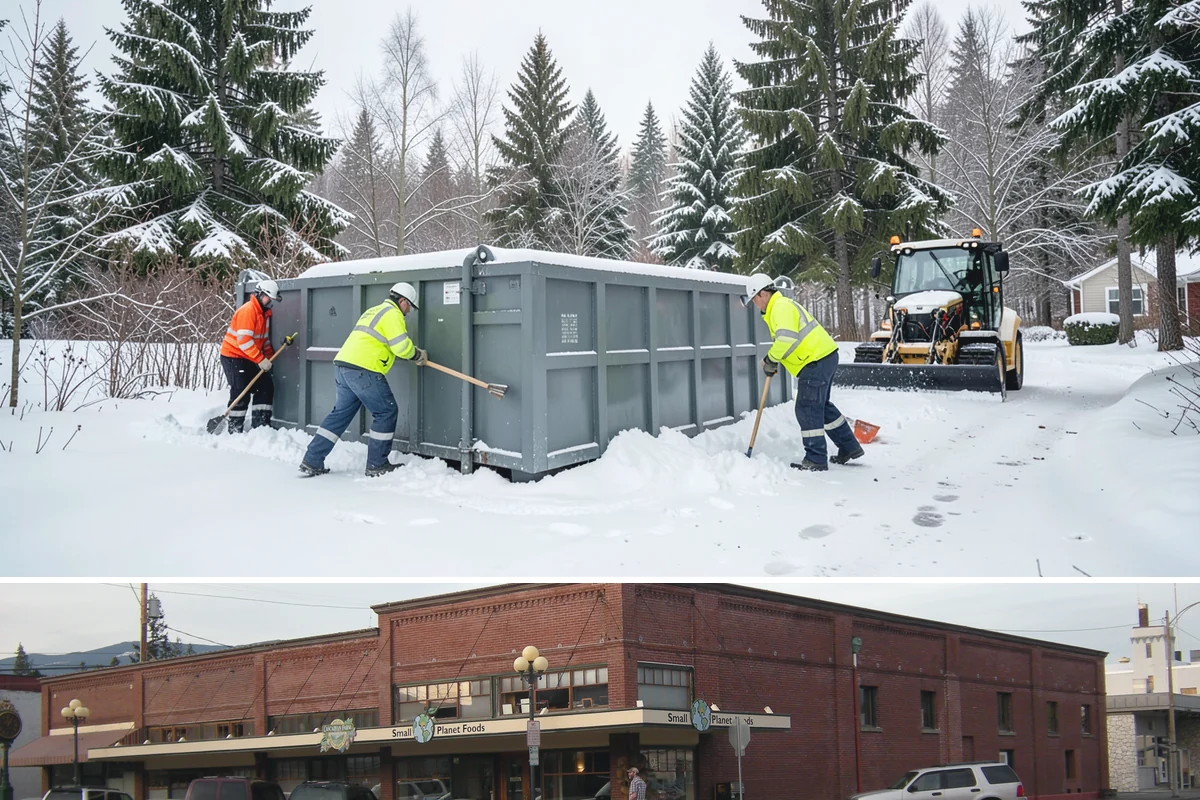 Snow Stacking in Sedro-Woolley, Skagit County, WA - Snow stacking matters throughout the plowing season as each storm adds to the piles that must stay organized and out of the way.