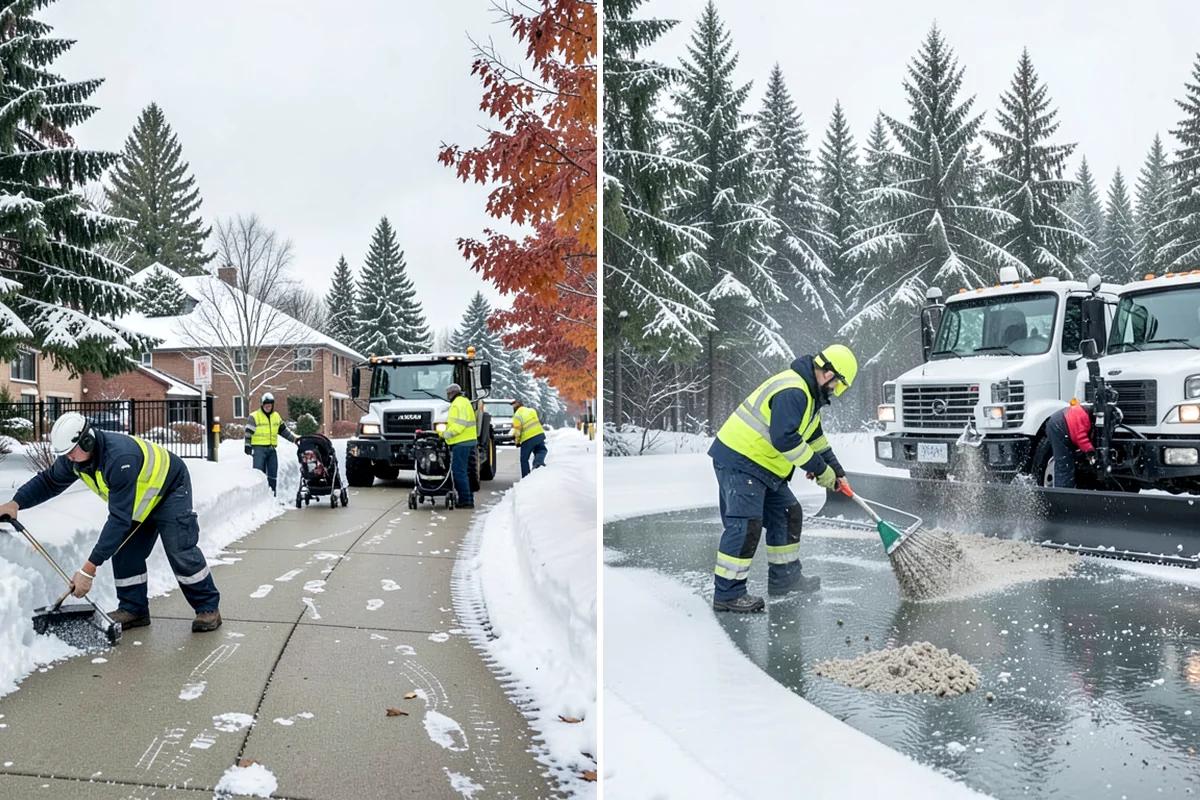 Snow Stacking in Shoreline, King County, WA - Designate corner and edge stacking zones