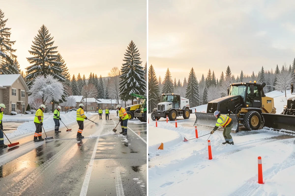 Snow Stacking in Snohomish, Snohomish County, WA - Designate corner and edge stacking zones