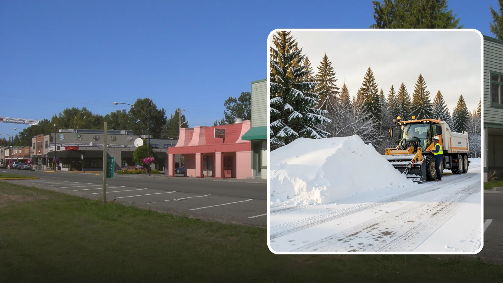 Snow Stacking in Snoqualmie, King County, WA - We stack plowed snow into organized piles that maximize usable space and drain cleanly.