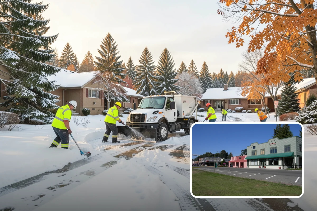 Snow Stacking in Snoqualmie, King County, WA - Preserves the most parking and open space