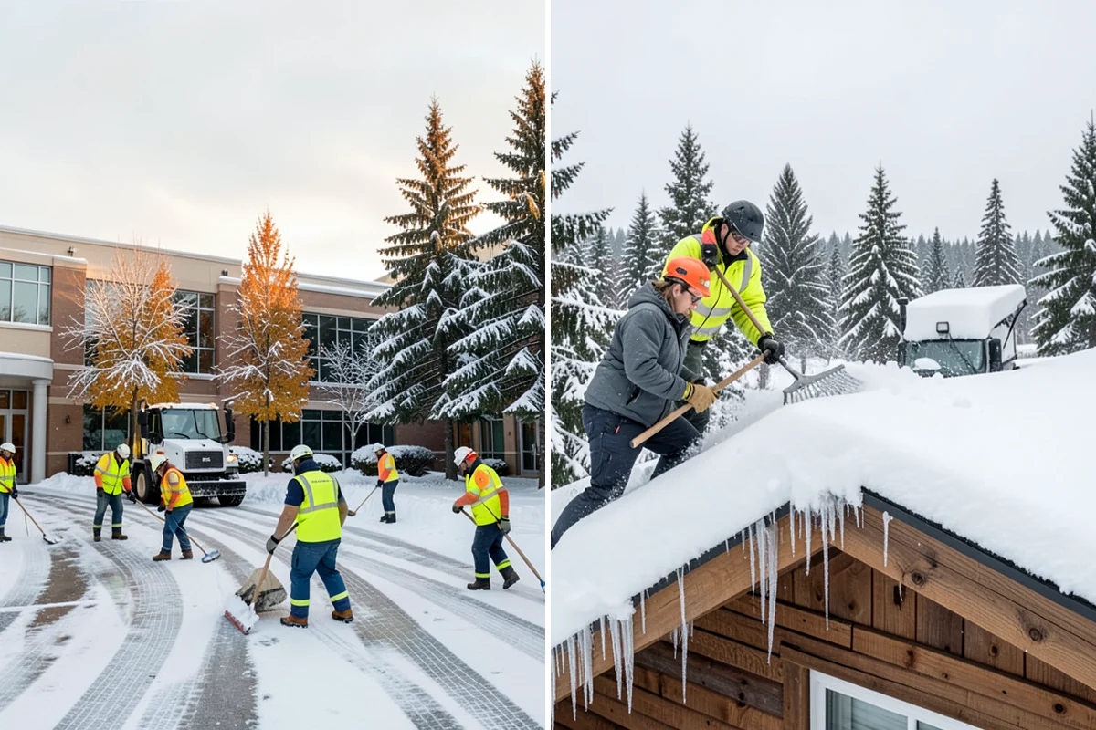 Snow Stacking in Snoqualmie, King County, WA - Designate corner and edge stacking zones