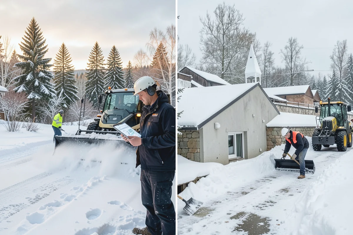 Snow Stacking in South Prairie, Pierce County, WA - Designate corner and edge stacking zones