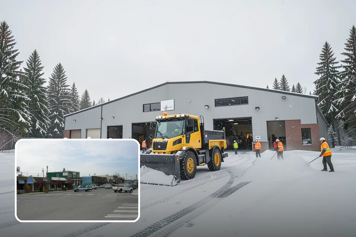 Snow Stacking in Stanwood, Snohomish County, WA - Preserves the most parking and open space