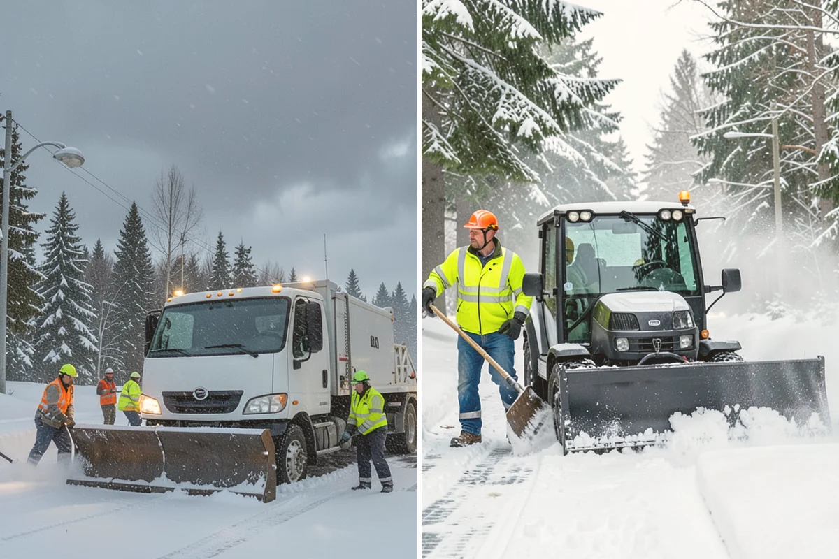 Snow Stacking in Stanwood, Snohomish County, WA - Designate corner and edge stacking zones