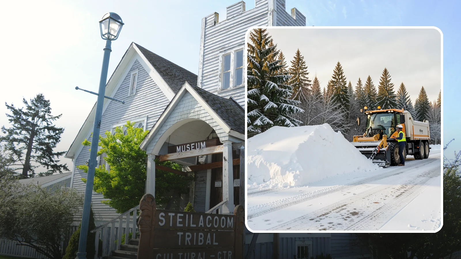 Snow Stacking in Steilacoom, Pierce County, WA - We stack plowed snow into organized piles that maximize usable space and drain cleanly.