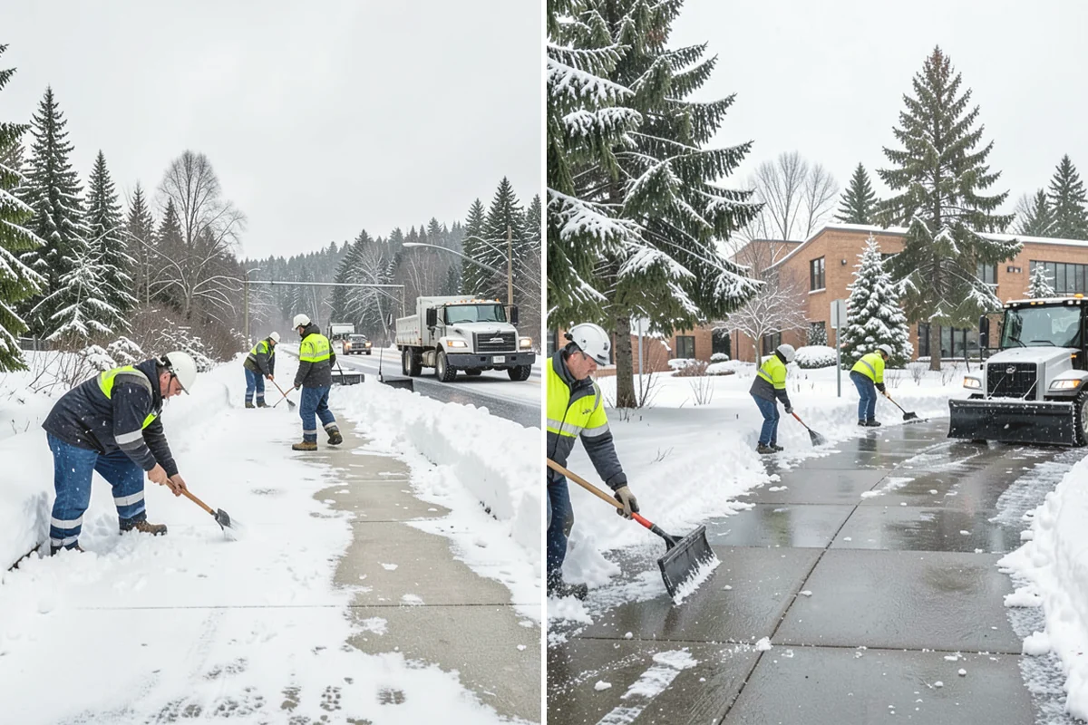 Snow Stacking in Steilacoom, Pierce County, WA - Designate corner and edge stacking zones