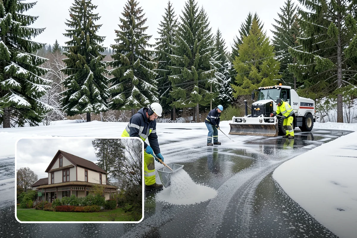 Snow Stacking in Sumner, Pierce County, WA - Preserves the most parking and open space
