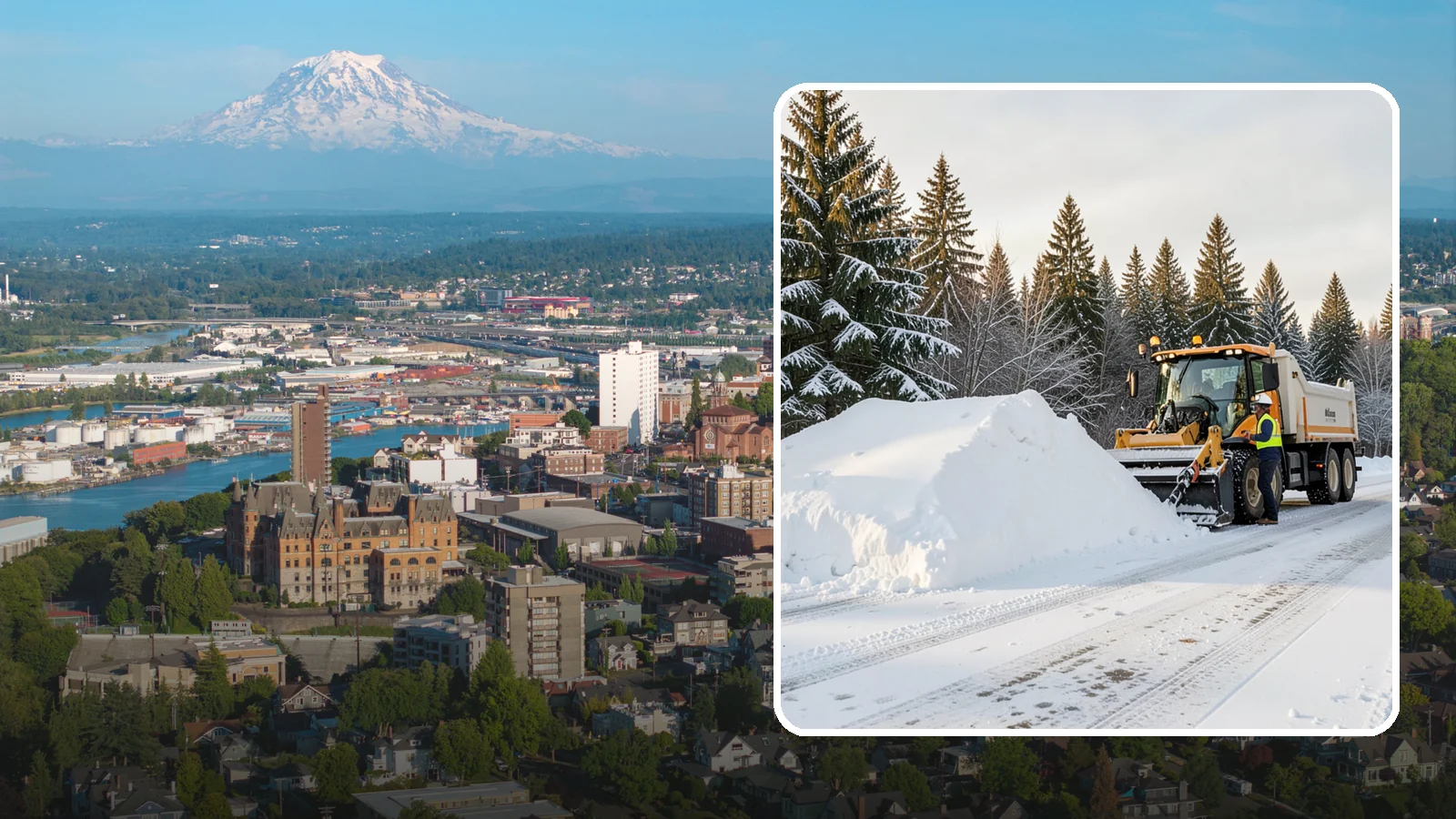 Snow Stacking in Tacoma, Pierce County, WA - We stack plowed snow into organized piles that maximize usable space and drain cleanly.