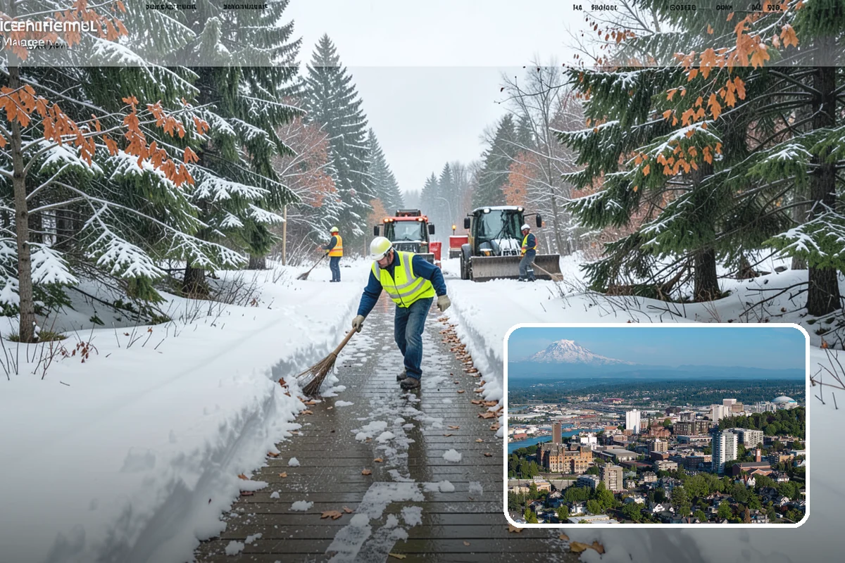 Snow Stacking in Tacoma, Pierce County, WA - Preserves the most parking and open space