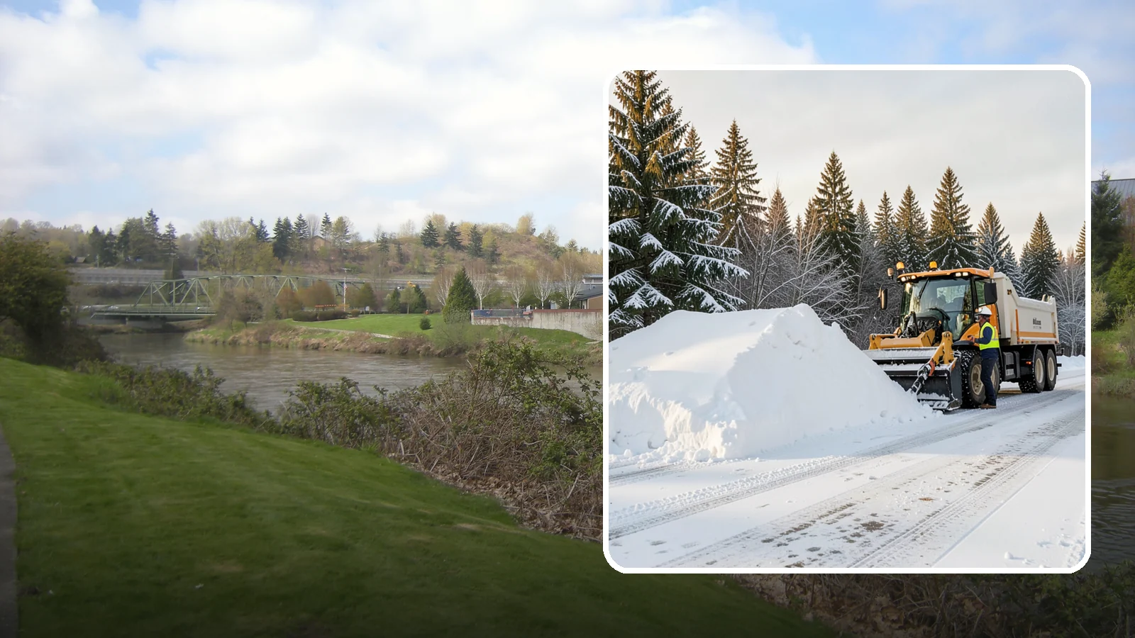 Snow Stacking in Tukwila, King County, WA - We stack plowed snow into organized piles that maximize usable space and drain cleanly.