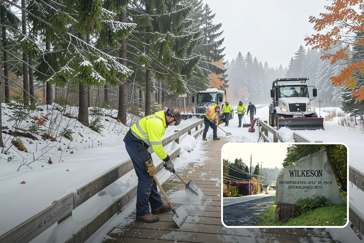 Snow Stacking in Wilkeson, Pierce County, WA - Preserves the most parking and open space