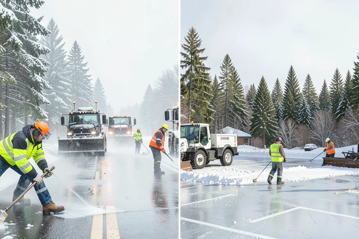 Snow Stacking in Yarrow Point, King County, WA - Designate corner and edge stacking zones
