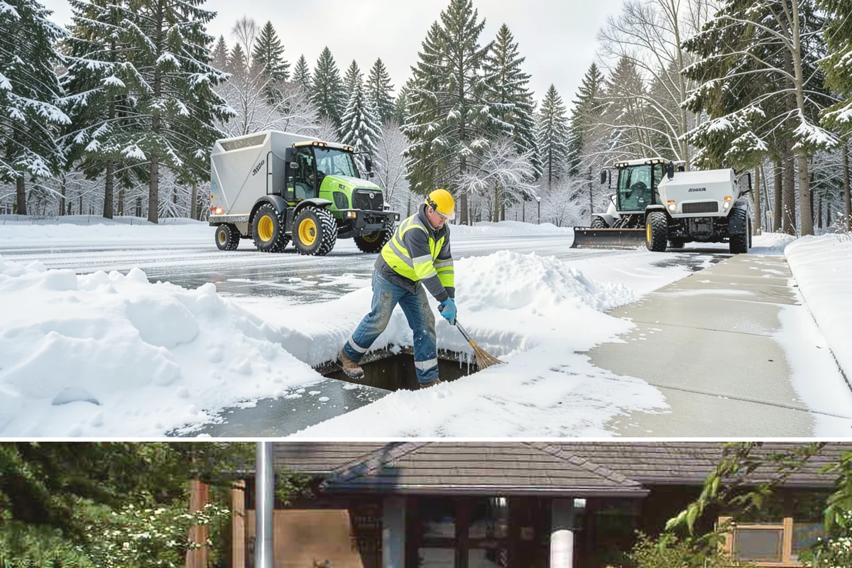 Snow Stacking in Yarrow Point, King County, WA - Snow stacking matters throughout the plowing season as each storm adds to the piles that must stay organized and out of the way.