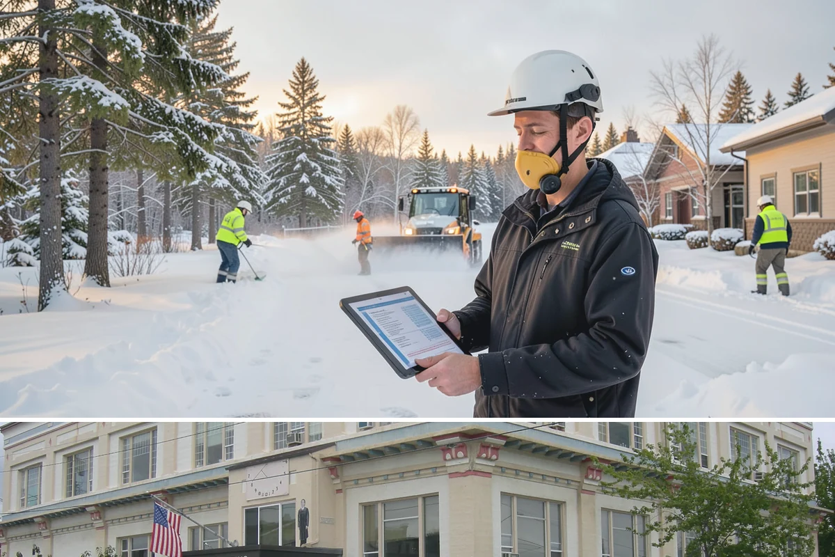 Snow Stake Installation in Anacortes, Skagit County, WA - We set measurement stakes at the start of the contract season in November so every storm is gauged consistently through March.