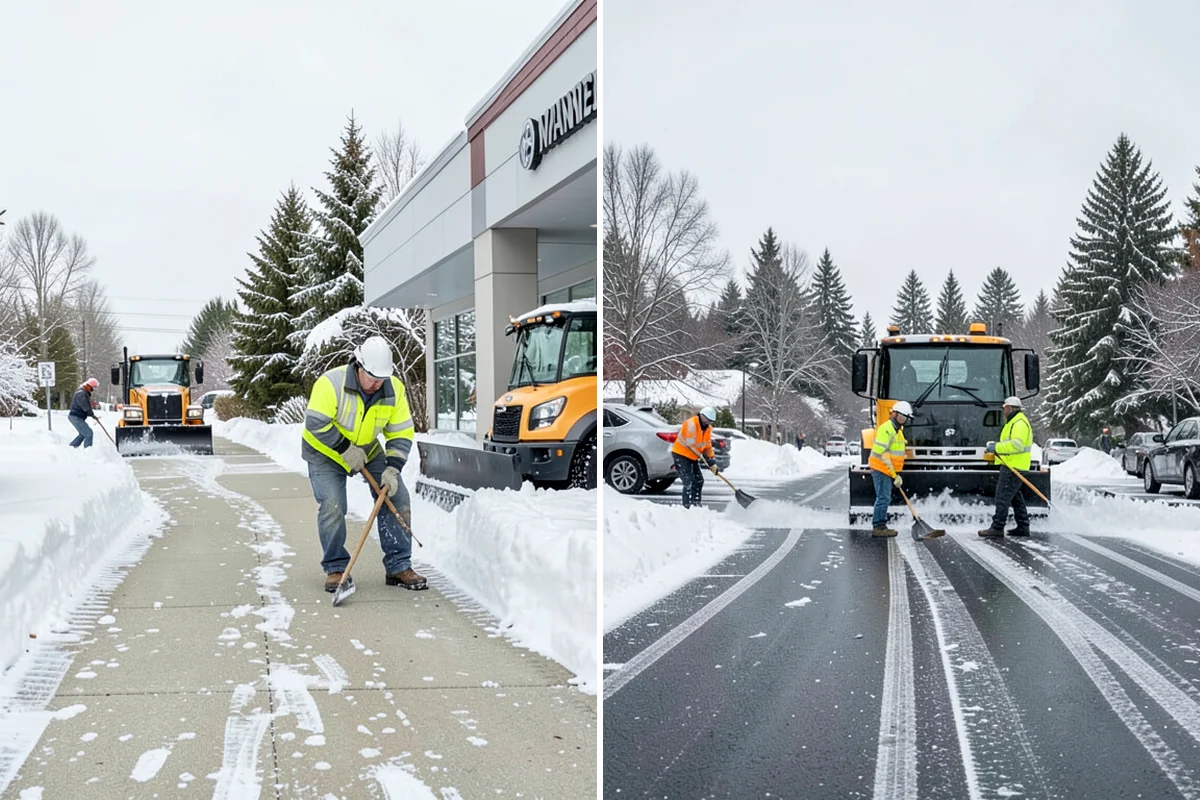 Snow Stake Installation in Arlington, Snohomish County, WA - We choose representative open locations away from drifts and eaves