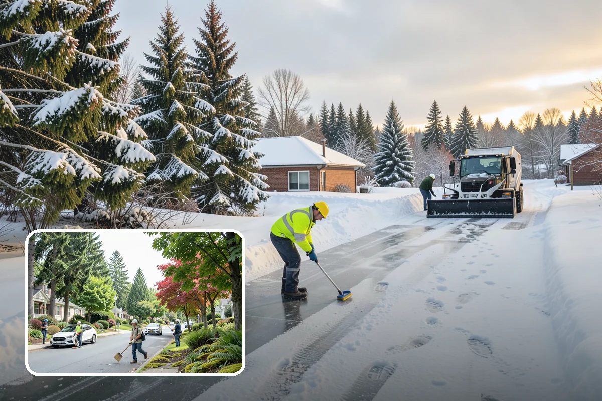 Snow Stake Installation in Beaux Arts Village, King County, WA - Provides objective accumulation readings for trigger-based contracts