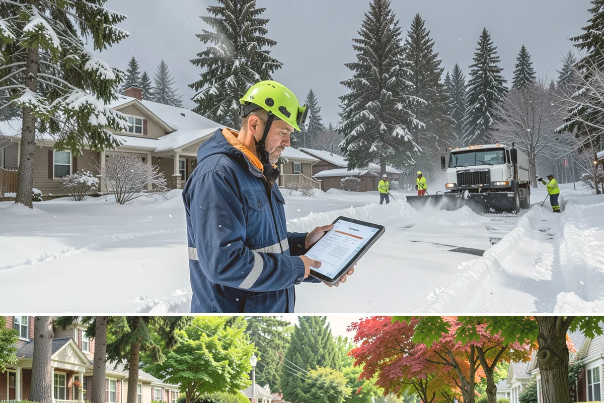 Snow Stake Installation in Beaux Arts Village, King County, WA - We set measurement stakes at the start of the contract season in November so every storm is gauged consistently through March.