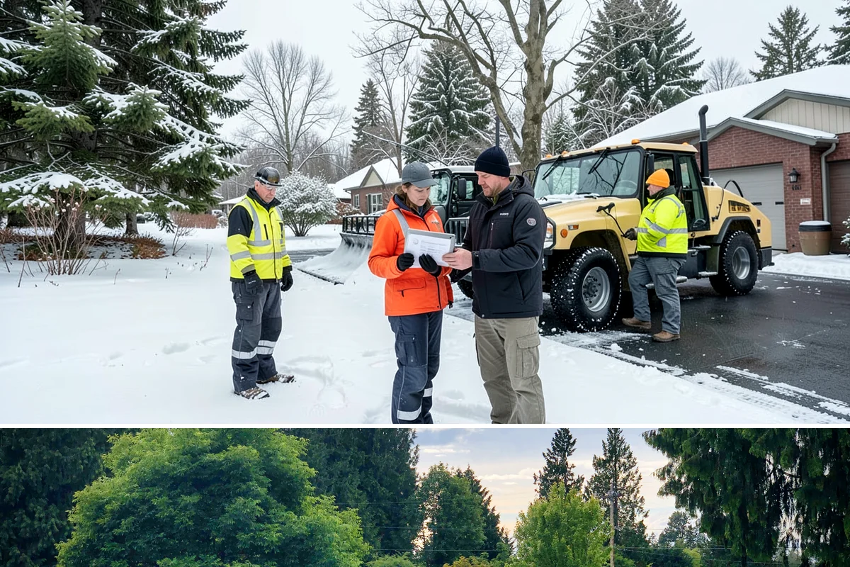 Snow Stake Installation in Bonney Lake, Pierce County, WA - We set measurement stakes at the start of the contract season in November so every storm is gauged consistently through March.
