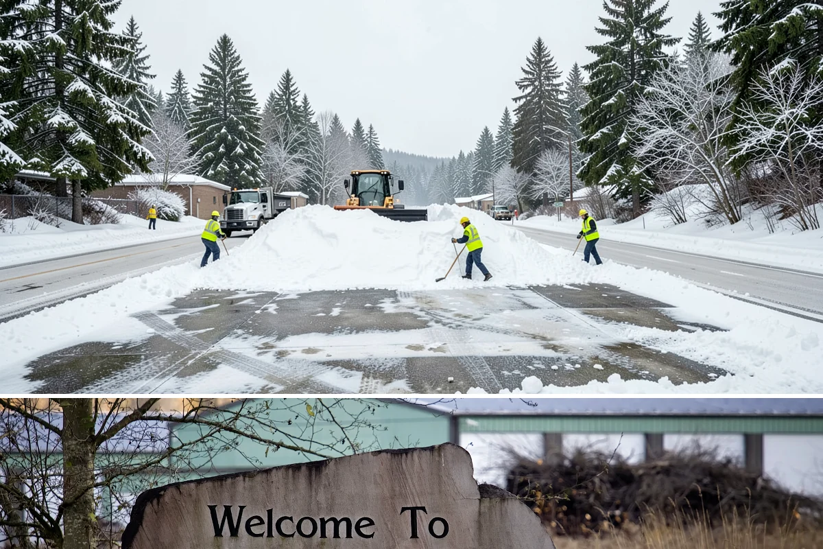 Snow Stake Installation in Buckley, Pierce County, WA - We set measurement stakes at the start of the contract season in November so every storm is gauged consistently through March.