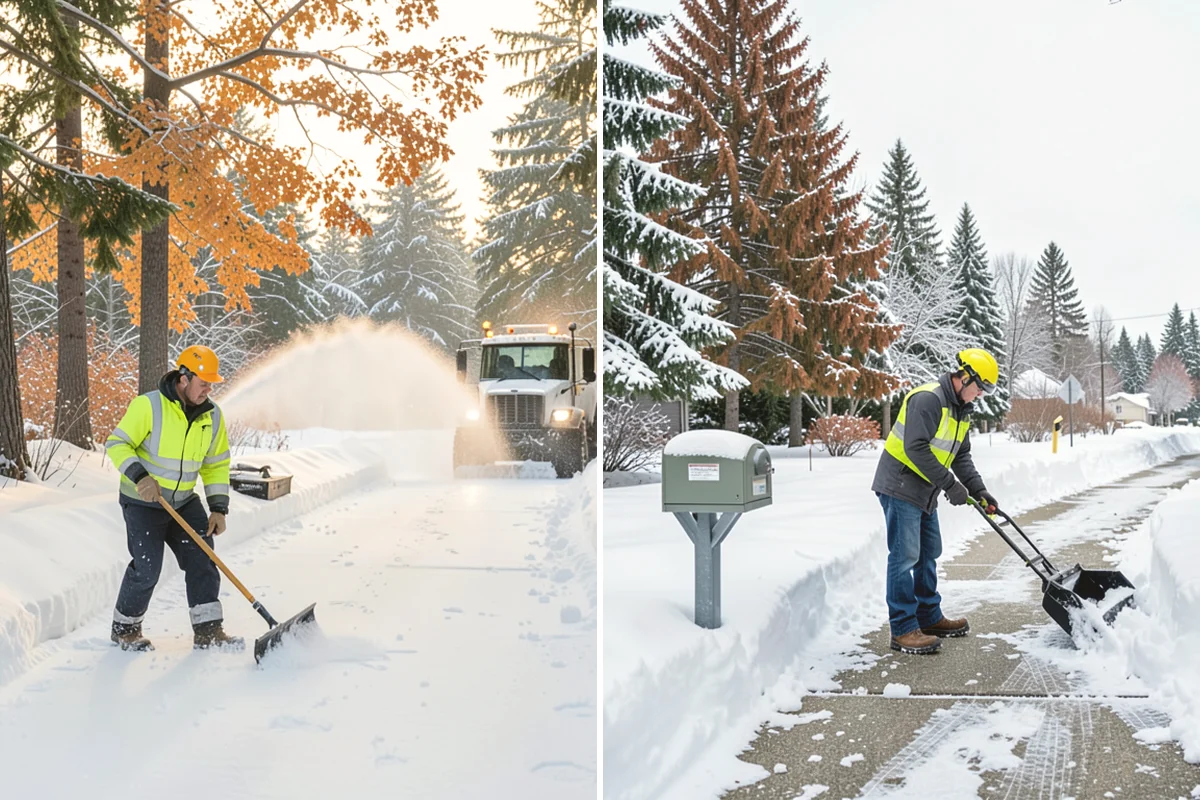 Snow Stake Installation in Burien, King County, WA - We choose representative open locations away from drifts and eaves