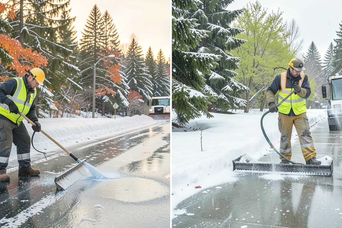 Snow Stake Installation in Burlington, Skagit County, WA - We choose representative open locations away from drifts and eaves