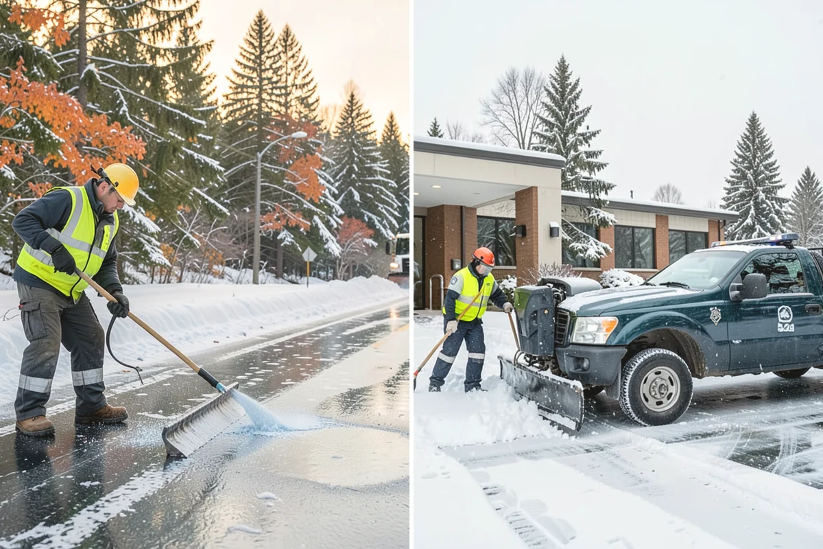 Snow Stake Installation in Carnation, King County, WA - We choose representative open locations away from drifts and eaves