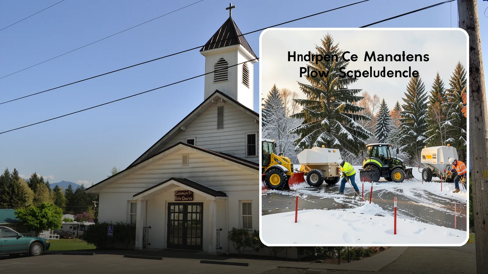 Snow Stake Installation in Concrete, Skagit County, WA - We install measurement snow stakes so you and our crew can verify accumulation depth and trigger service at the right moment.