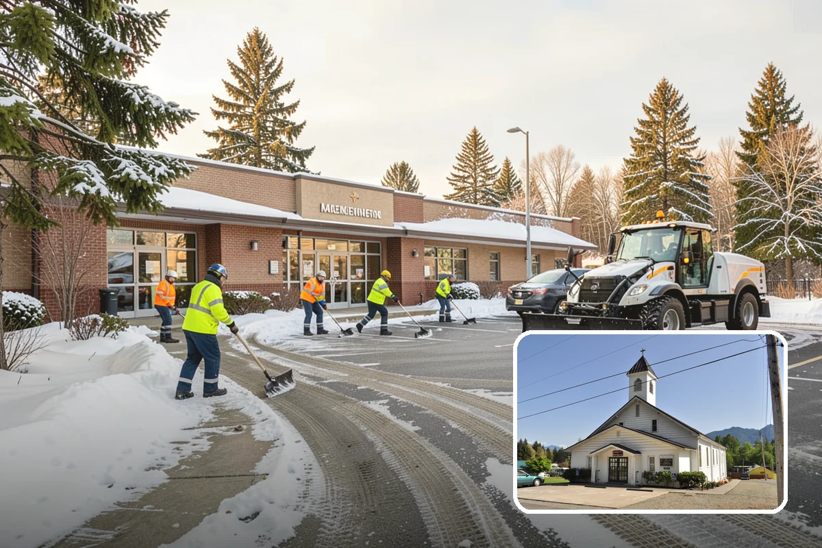 Snow Stake Installation in Concrete, Skagit County, WA - Provides objective accumulation readings for trigger-based contracts