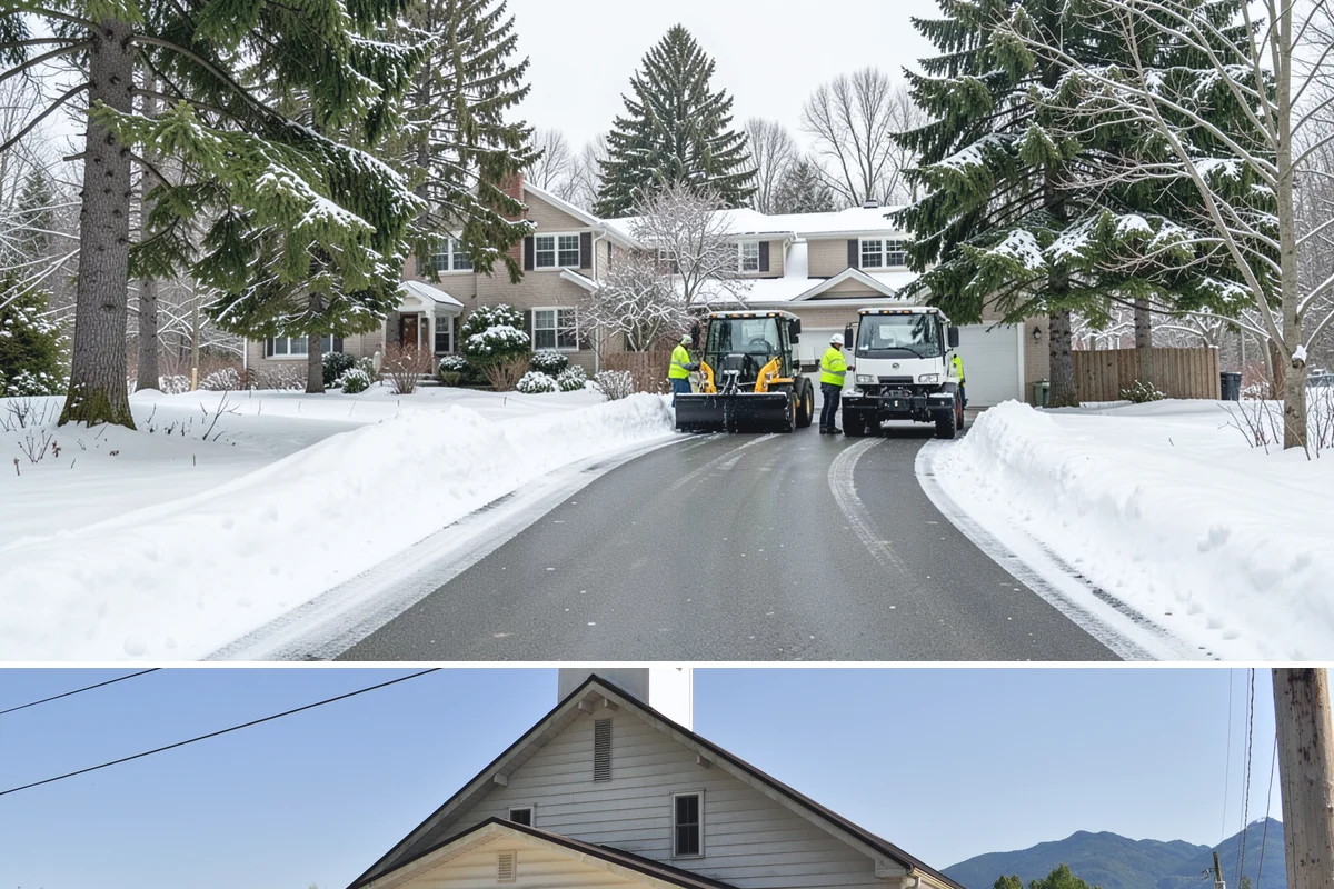 Snow Stake Installation in Concrete, Skagit County, WA - We set measurement stakes at the start of the contract season in November so every storm is gauged consistently through March.