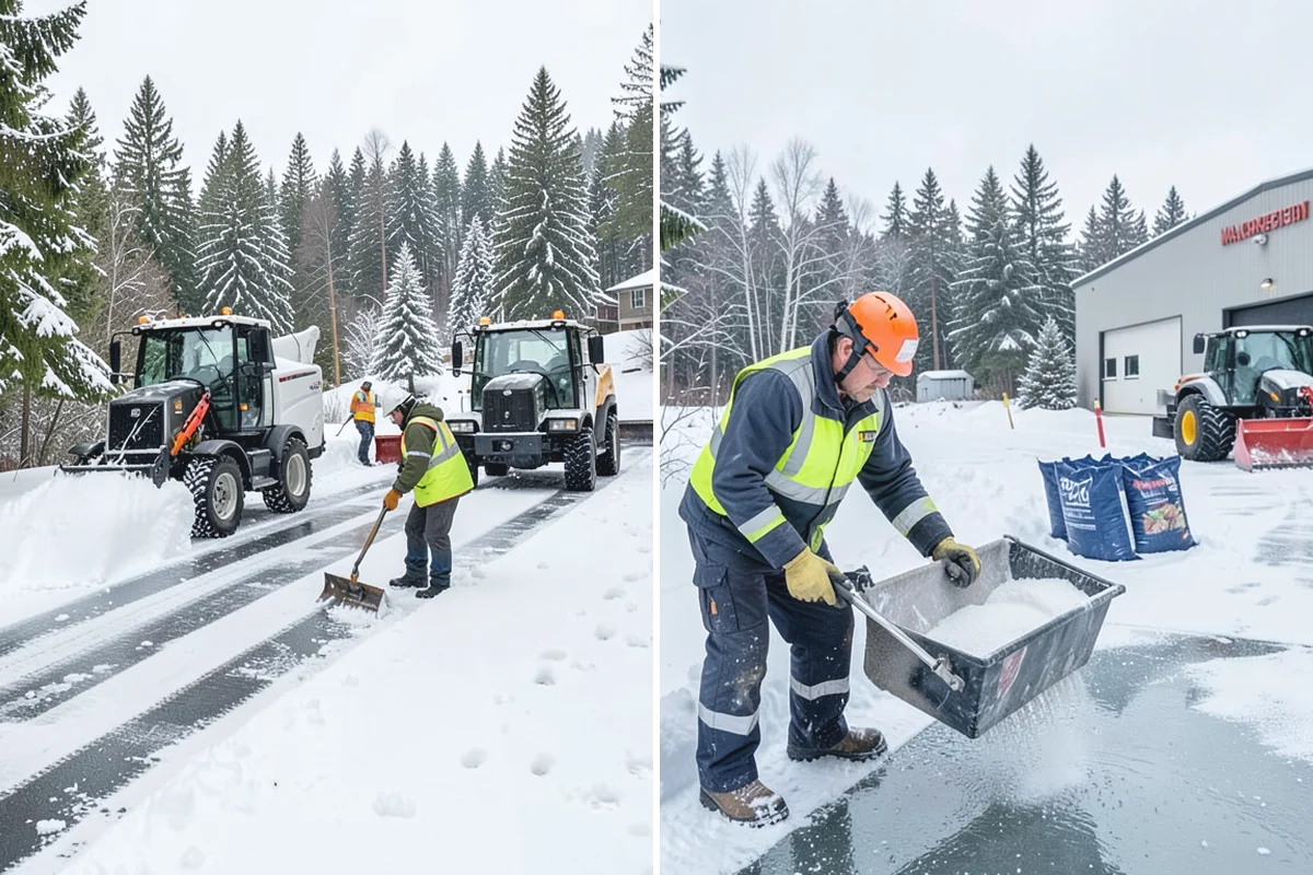 Snow Stake Installation in Coupeville, Island County, WA - We choose representative open locations away from drifts and eaves