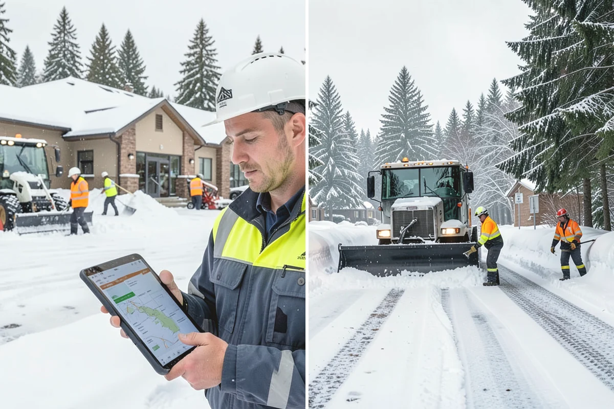 Snow Stake Installation in Covington, King County, WA - We choose representative open locations away from drifts and eaves