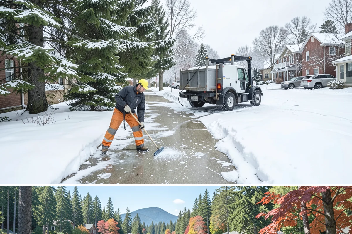Snow Stake Installation in Covington, King County, WA - We set measurement stakes at the start of the contract season in November so every storm is gauged consistently through March.