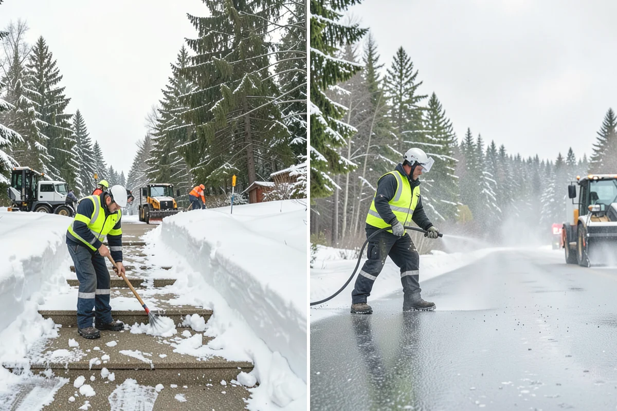 Snow Stake Installation in Duvall, King County, WA - We choose representative open locations away from drifts and eaves