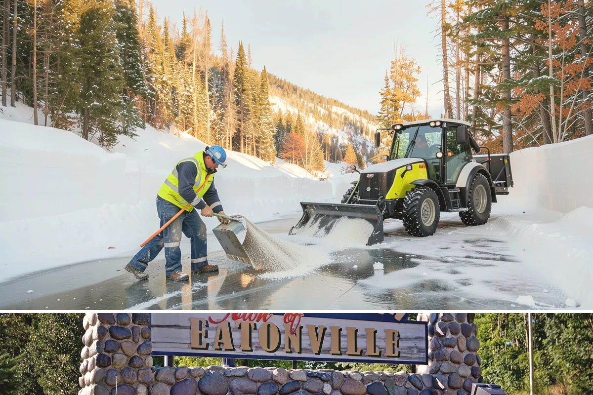 Snow Stake Installation in Eatonville, Pierce County, WA - We set measurement stakes at the start of the contract season in November so every storm is gauged consistently through March.