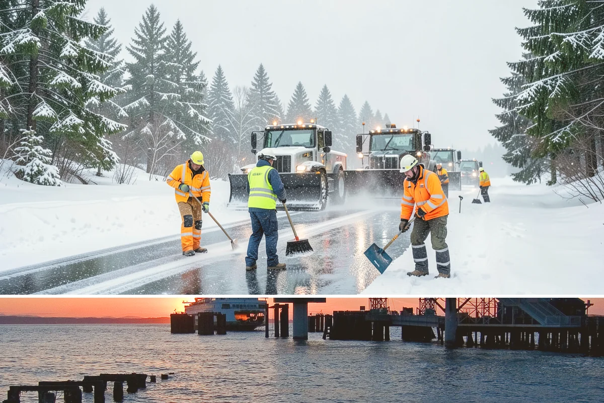 Snow Stake Installation in Edmonds, Snohomish County, WA - We set measurement stakes at the start of the contract season in November so every storm is gauged consistently through March.