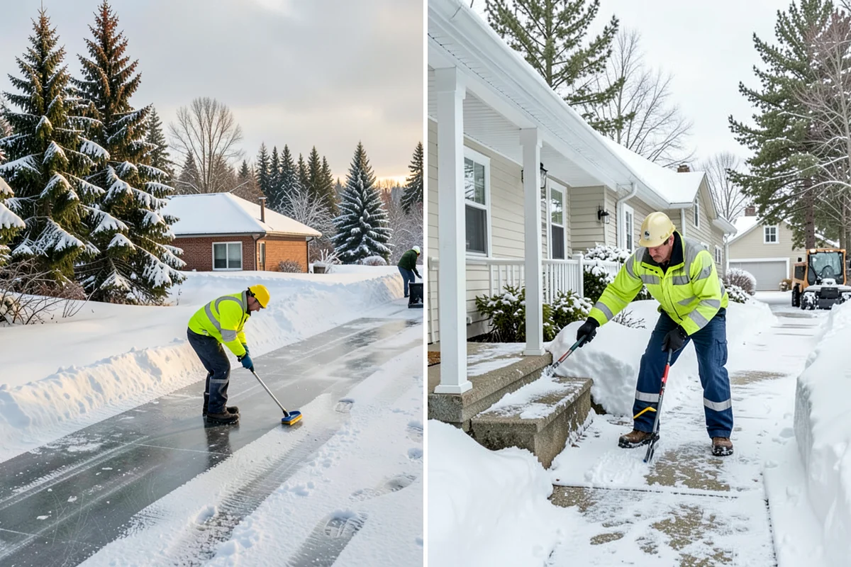 Snow Stake Installation in Enumclaw, King County, WA - We choose representative open locations away from drifts and eaves