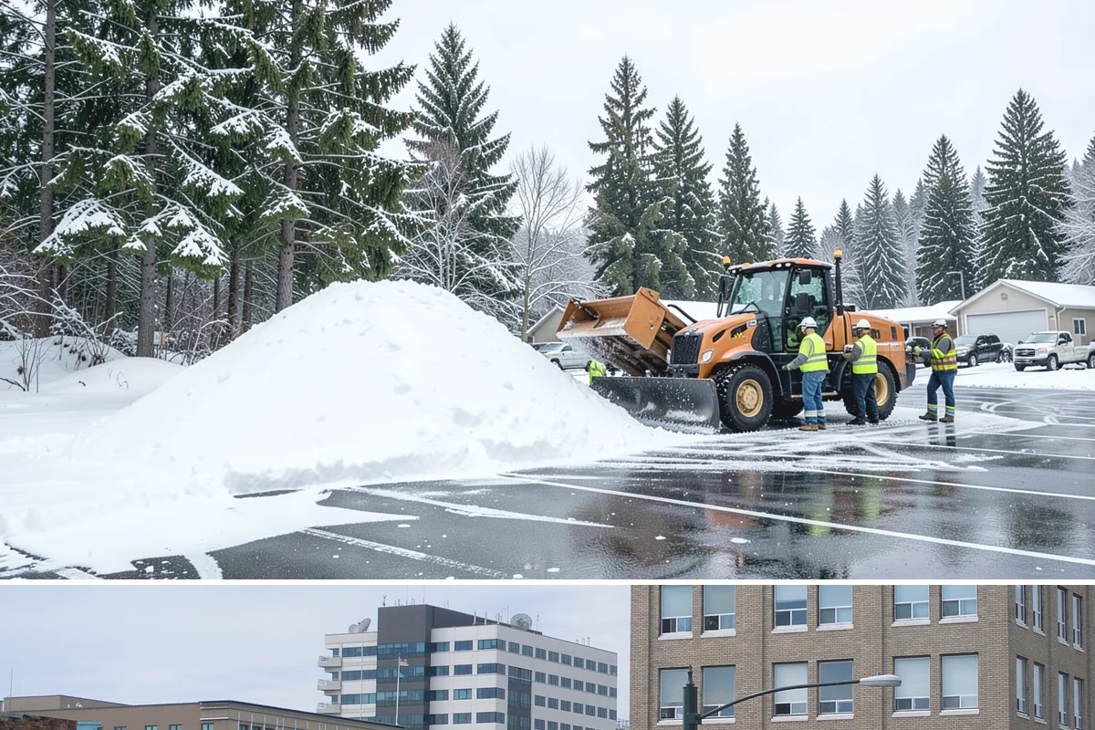 Snow Stake Installation in Everett, Snohomish County, WA - We set measurement stakes at the start of the contract season in November so every storm is gauged consistently through March.