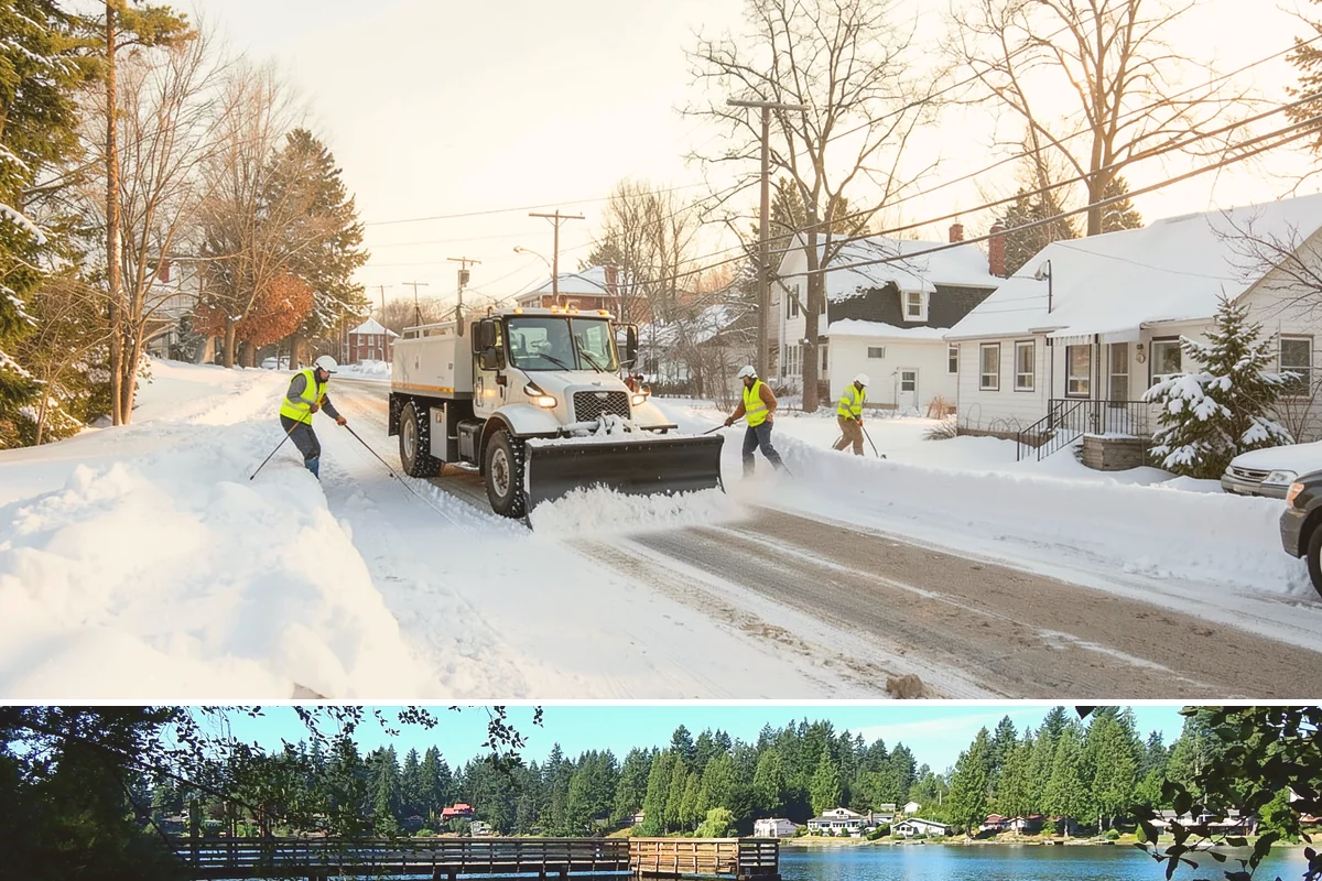 Snow Stake Installation in Federal Way, King County, WA - We set measurement stakes at the start of the contract season in November so every storm is gauged consistently through March.