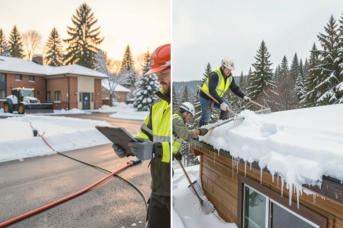 Snow Stake Installation in Fife, Pierce County, WA - We choose representative open locations away from drifts and eaves