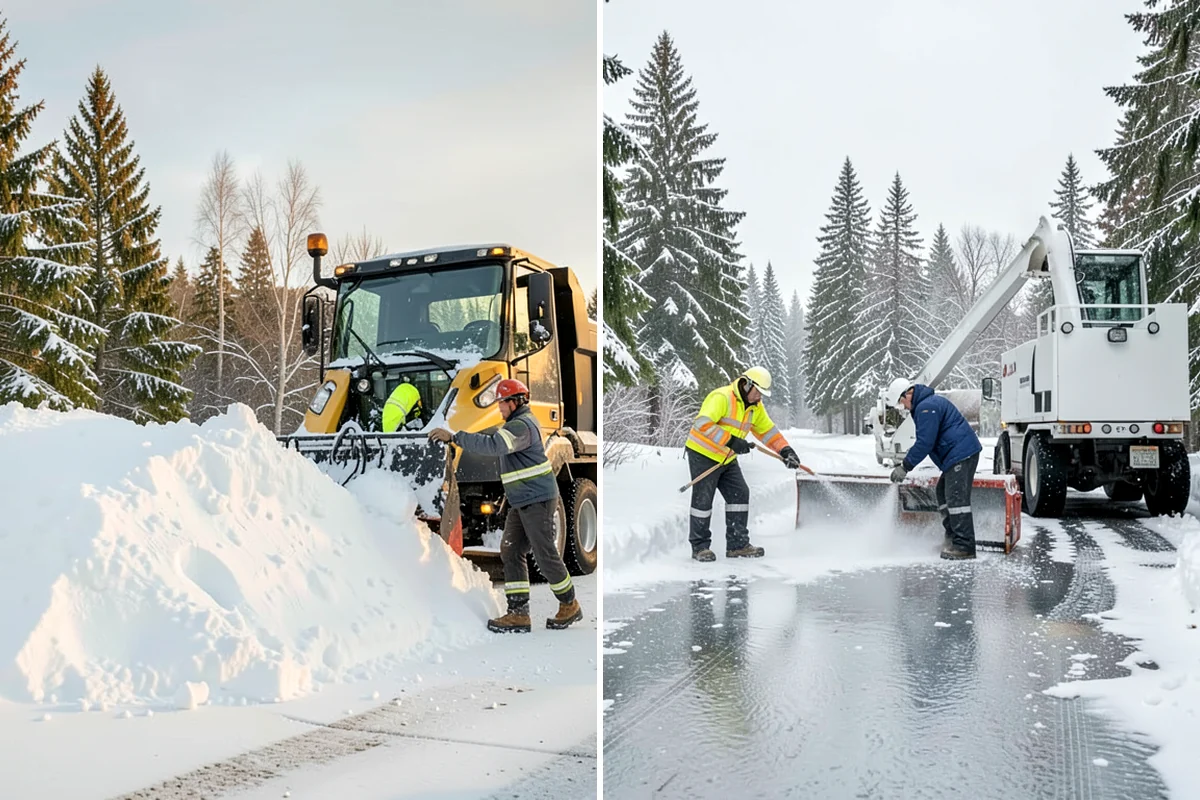 Snow Stake Installation in Fircrest, Pierce County, WA - We choose representative open locations away from drifts and eaves