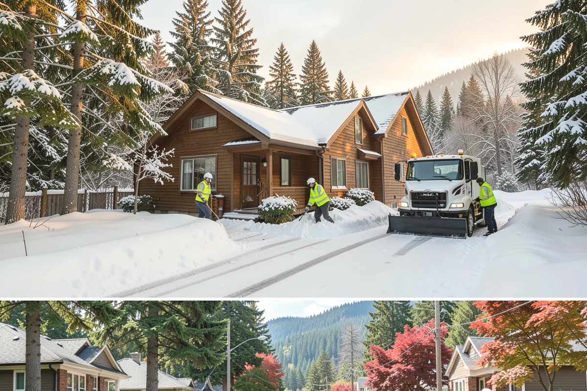 Snow Stake Installation in Hunts Point, King County, WA - We set measurement stakes at the start of the contract season in November so every storm is gauged consistently through March.