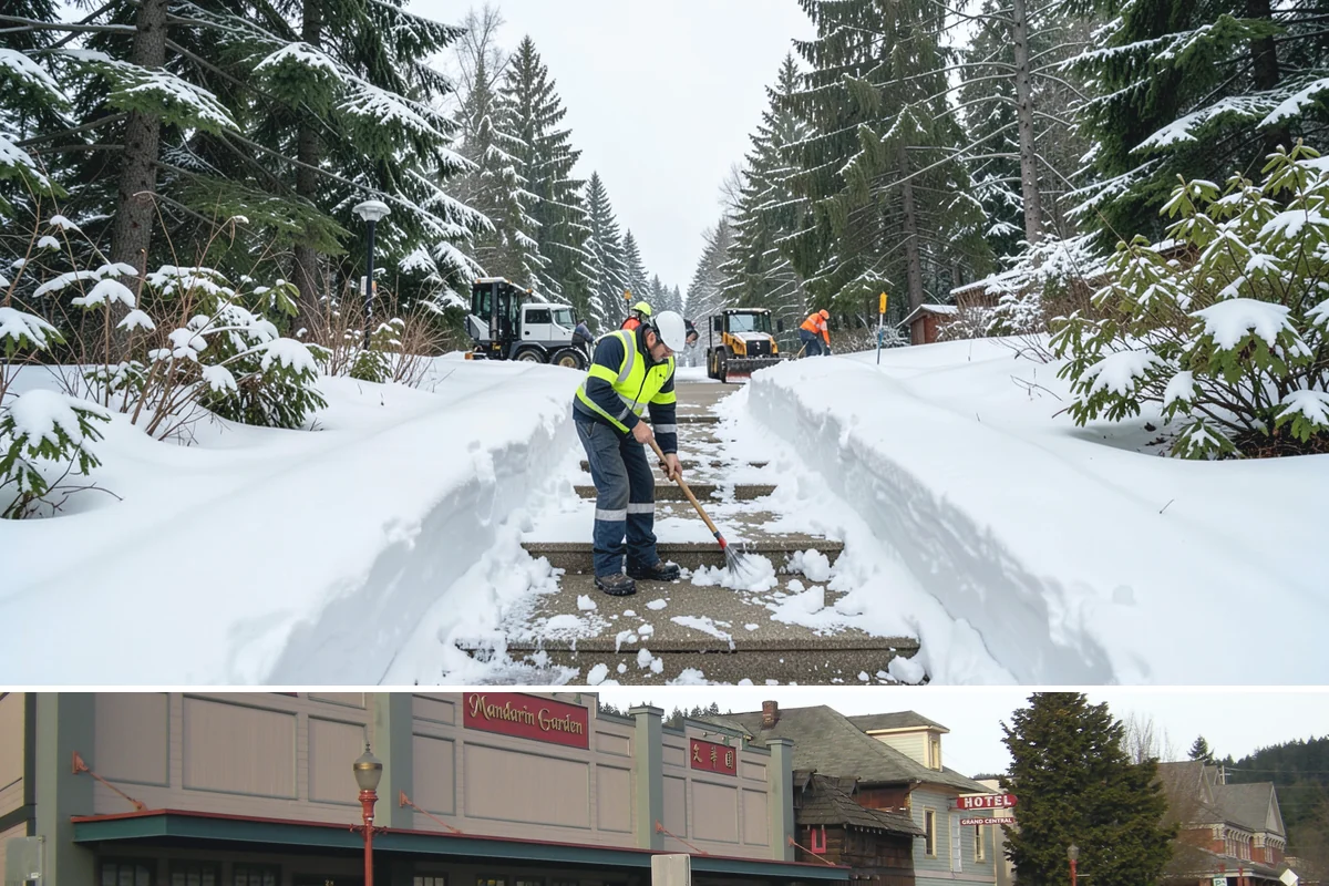 Snow Stake Installation in Issaquah, King County, WA - We set measurement stakes at the start of the contract season in November so every storm is gauged consistently through March.