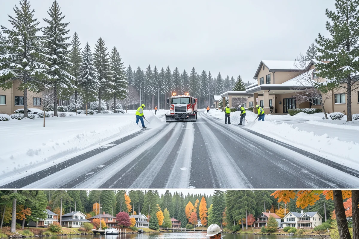 Snow Stake Installation in La Conner, Skagit County, WA - We set measurement stakes at the start of the contract season in November so every storm is gauged consistently through March.