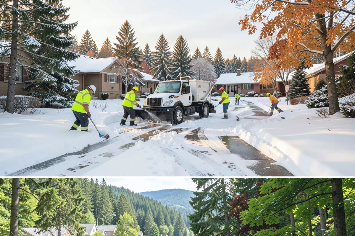 Snow Stake Installation in Lake Forest Park, King County, WA - We set measurement stakes at the start of the contract season in November so every storm is gauged consistently through March.