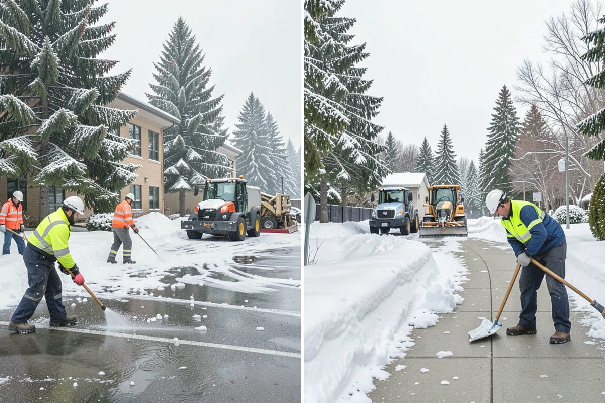Snow Stake Installation in Lake Stevens, Snohomish County, WA - We choose representative open locations away from drifts and eaves