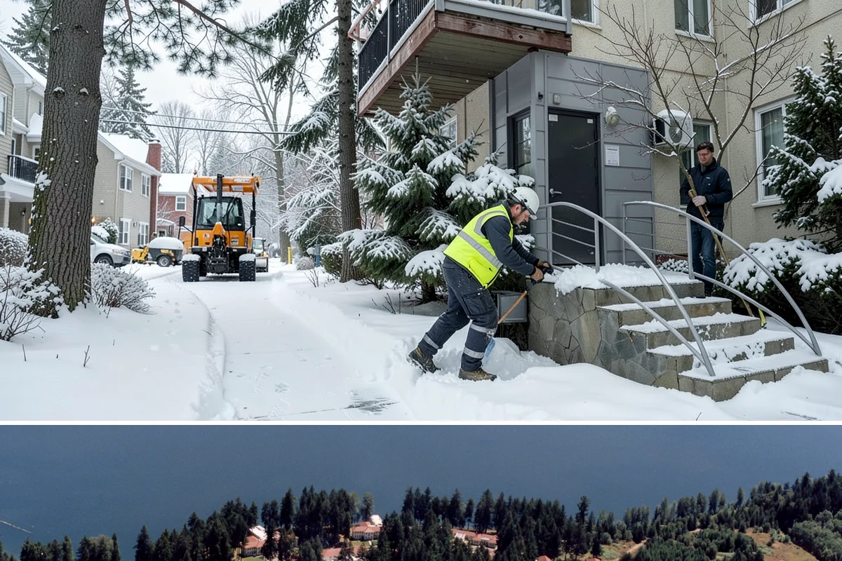 Snow Stake Installation in Lakewood, Pierce County, WA - We set measurement stakes at the start of the contract season in November so every storm is gauged consistently through March.