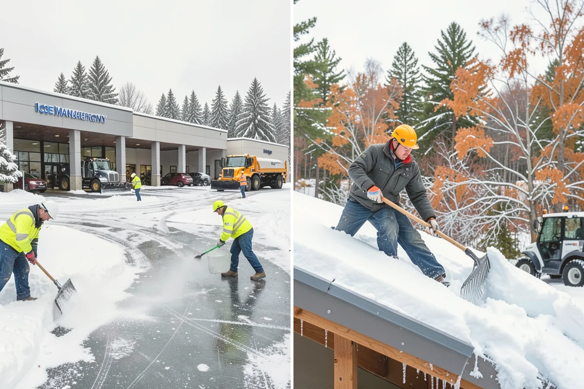 Snow Stake Installation in Langley, Island County, WA - We choose representative open locations away from drifts and eaves